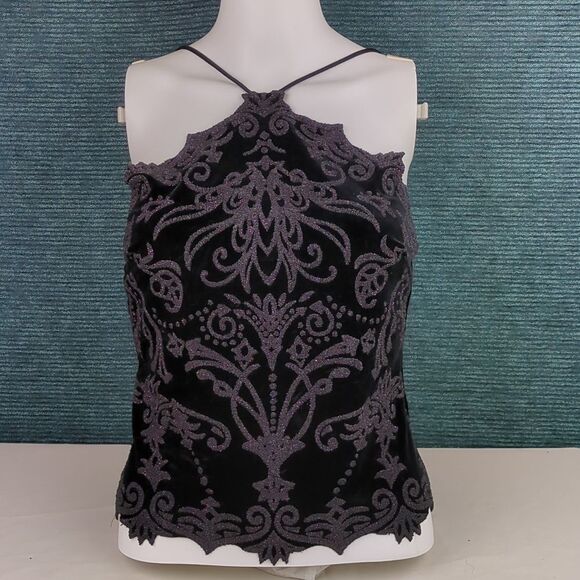NIKI by Niki Livas Tops - NIKI by Niki Livas Velvet Beaded Top